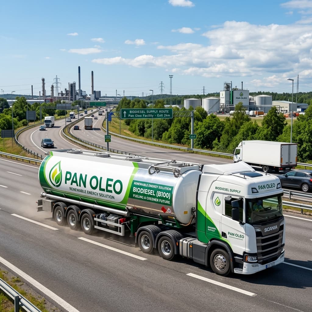 Pan Oleo biodiesel tanker on the road